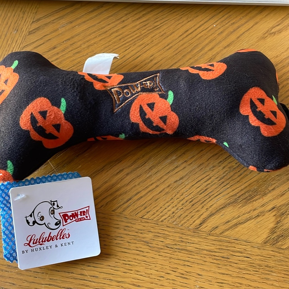 Halloween Plush Bone Toy for Dogs w/ Jack-o-Lantern Pattern NWT